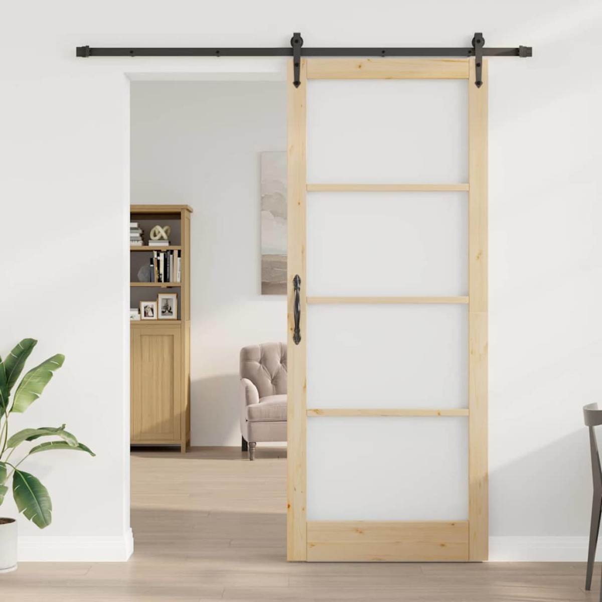 vidaXL Συρόμενη Πόρτα ORKDAL Φυσικό 93 x 232 εκ.