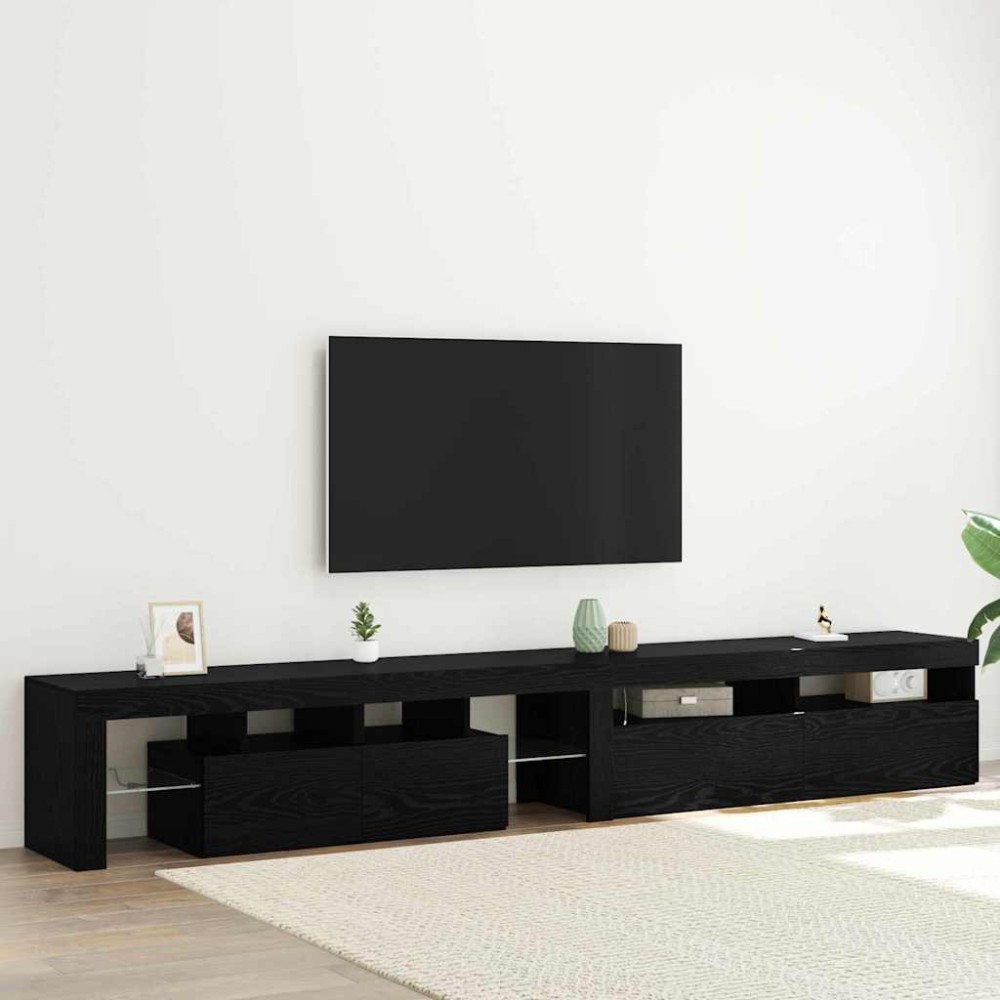 vidaXL Ντουλάπι TV 2 τμχ. Μαύρη Οξυά Επεξεργασμένο Ξύλο