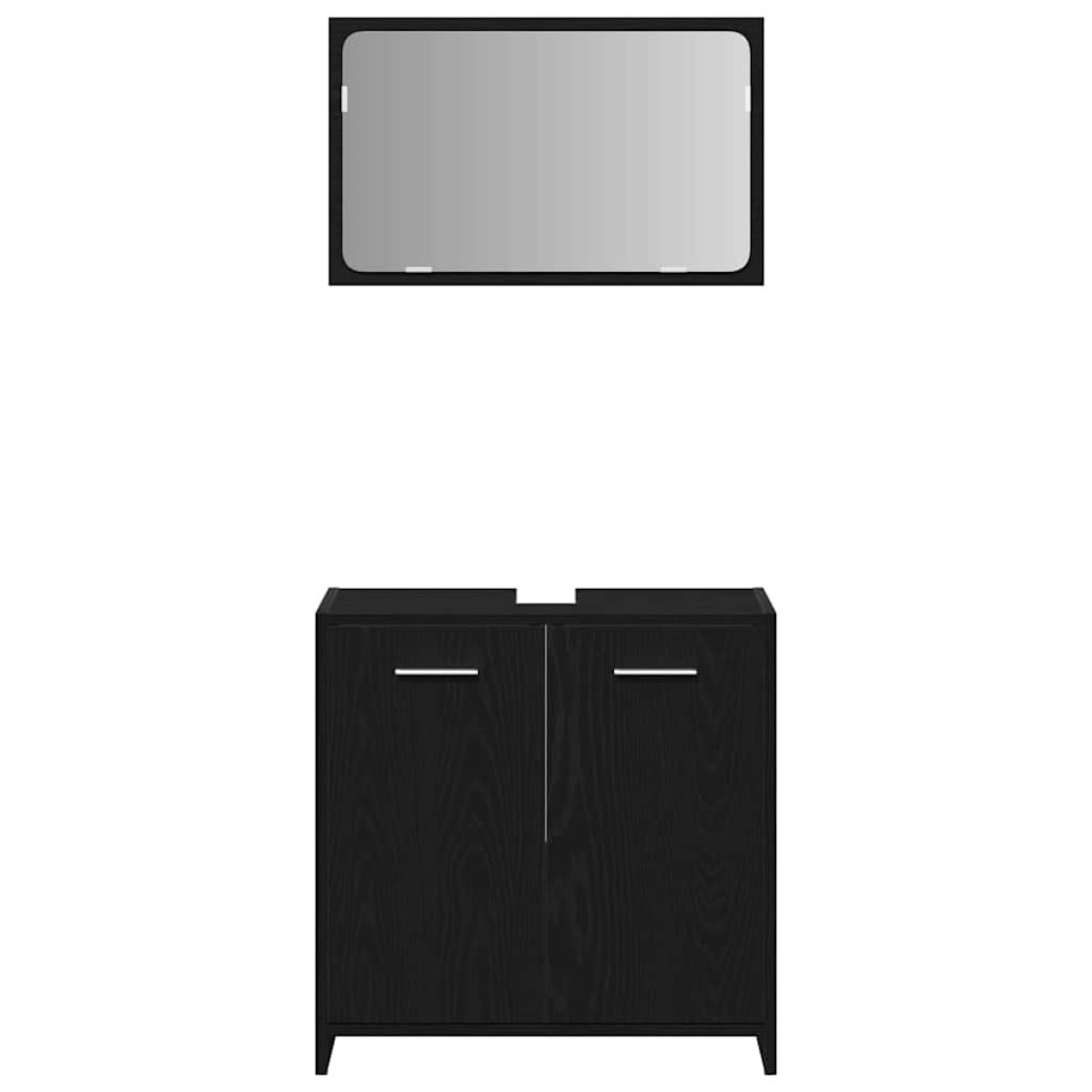 vidaXL Σετ Επίπλων Μπάνιου 3 τμχ. Μαύρη Οξυά 30 x 30 x 183,5 εκ.