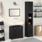 vidaXL Σετ Επίπλων Μπάνιου 3 τμχ. Μαύρη Οξυά 30 x 30 x 183,5 εκ.