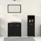 vidaXL Σετ Επίπλων Μπάνιου 3 τμχ. Μαύρη Οξυά 30 x 30 x 95 cm