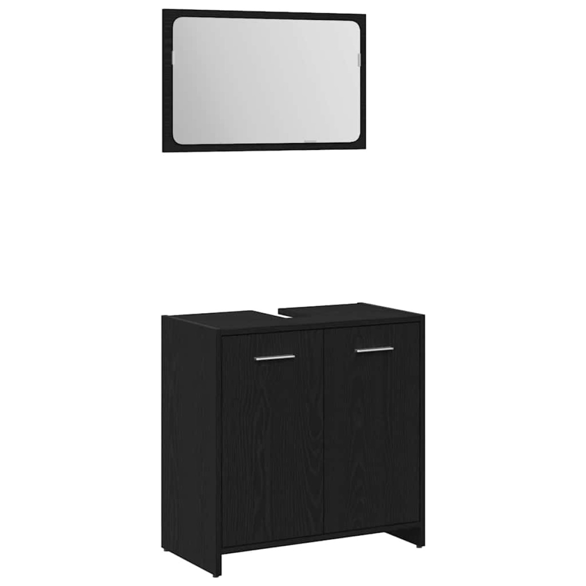 vidaXL Σετ Επίπλων Μπάνιου 3 τμχ. Μαύρη Οξυά 30 x 30 x 95 cm