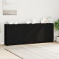 vidaXL Πλαϊνό γραφείο 3 τμχ. Μαύρη Οξυά 180 x 30 x 70 εκ