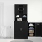 vidaXL Ντουλάπα Πλυντηρίου 2 τμχ. Μαύρη Οξυά 70,5 x 71,5 x 181,5 εκ