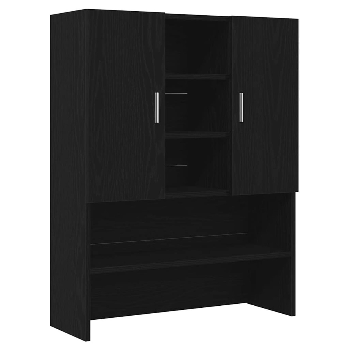 vidaXL Ντουλάπα Πλυντηρίου 2 τμχ. Μαύρη Οξυά 70,5 x 71,5 x 181,5 εκ