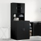 vidaXL Ντουλάπα Πλυντηρίου 2 τμχ. Μαύρη Οξυά 70,5 x 71,5 x 181,5 εκ