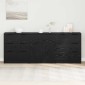 vidaXL Πλαϊνό γραφείο 3 τμχ. Μαύρη Οξυά 181 x 30 x 70 εκ.