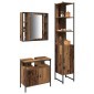 vidaXL Σετ Επίπλων Μπάνιου 3 τμχ. Παλιό Ξύλο 33 x 33 x 185,5 εκ