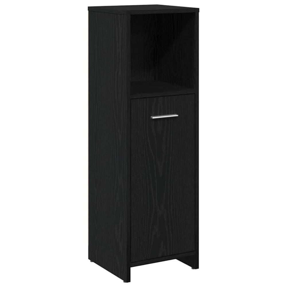 vidaXL Σετ Επίπλων Μπάνιου 4 τμχ. Μαύρη Οξυά 30 x 30 x 183,5 εκ.