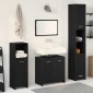vidaXL Σετ Επίπλων Μπάνιου 4 τμχ. Μαύρη Οξυά 30 x 30 x 183,5 εκ.