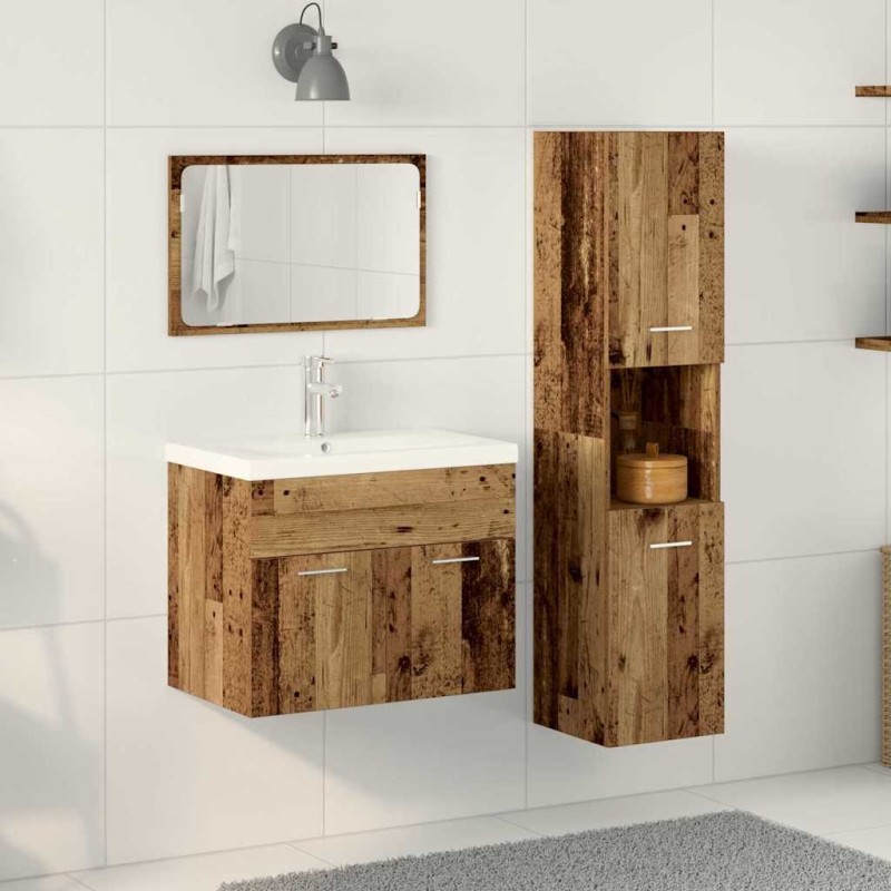 vidaXL Σετ Επίπλων Μπάνιου 4 τεμ. Καφέ Επεξεργασμένο Ξύλο