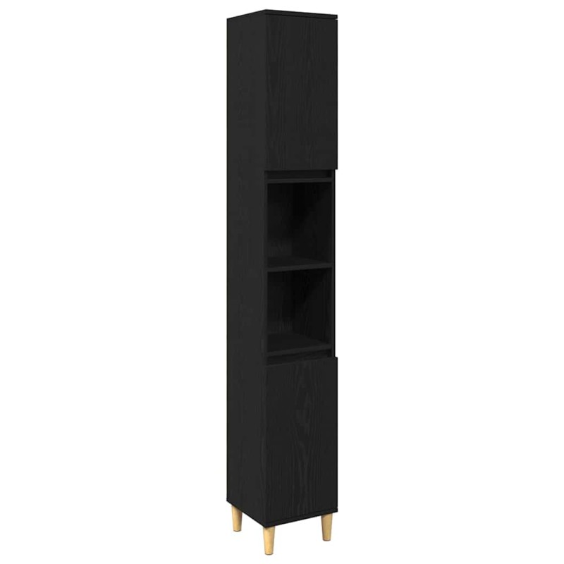 vidaXL Σετ Επίπλων Μπάνιου 3 τμχ. Μαύρο 80 x 33 x 60 εκ
