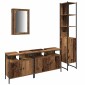 vidaXL Σετ Επίπλων Μπάνιου 4 τμχ. Παλιό Ξύλο 33 x 33 x 185,5 εκ