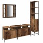 vidaXL Σετ Επίπλων Μπάνιου 4 τμχ. Παλιό Ξύλο 33 x 33 x 185,5 εκ