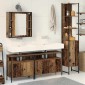 vidaXL Σετ Επίπλων Μπάνιου 4 τμχ. Παλιό Ξύλο 33 x 33 x 185,5 εκ