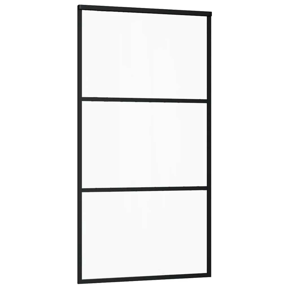 vidaXL Συρόμενη πόρτα με σετ υλικού 102x205 cm ESG Γυαλί&Αλουμίνιο