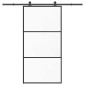 vidaXL Συρόμενη πόρτα με σετ υλικού 102x205 cm ESG Γυαλί&Αλουμίνιο