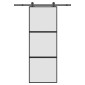 vidaXL Συρόμενη πόρτα με σετ υλικού 76x205 cm από γυαλί&Αλουμίνιο
