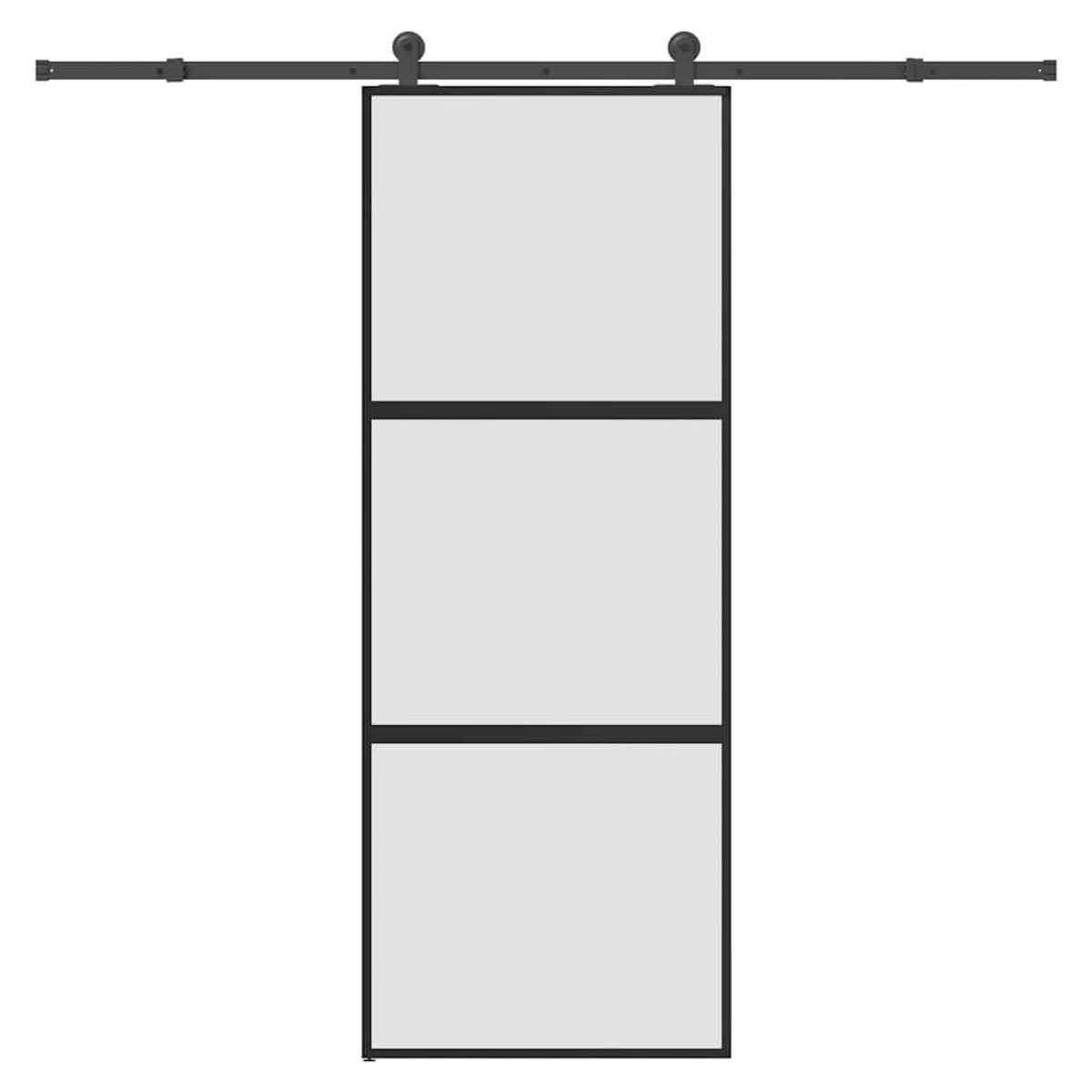 vidaXL Συρόμενη πόρτα με σετ υλικού 76x205 cm από γυαλί&Αλουμίνιο