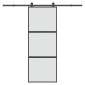 vidaXL Συρόμενη πόρτα με σετ υλικού 76x205 cm από γυαλί&Αλουμίνιο