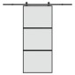 vidaXL Συρόμενη πόρτα με σετ υλικού 90x205 cm από γυαλί&Αλουμίνιο
