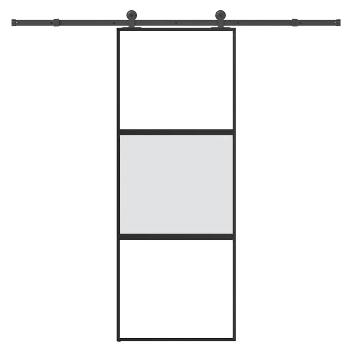 vidaXL Συρόμενη πόρτα με σετ υλικού 76x205 cm από γυαλί&Αλουμίνιο