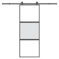 vidaXL Συρόμενη πόρτα με σετ υλικού 76x205 cm από γυαλί&Αλουμίνιο