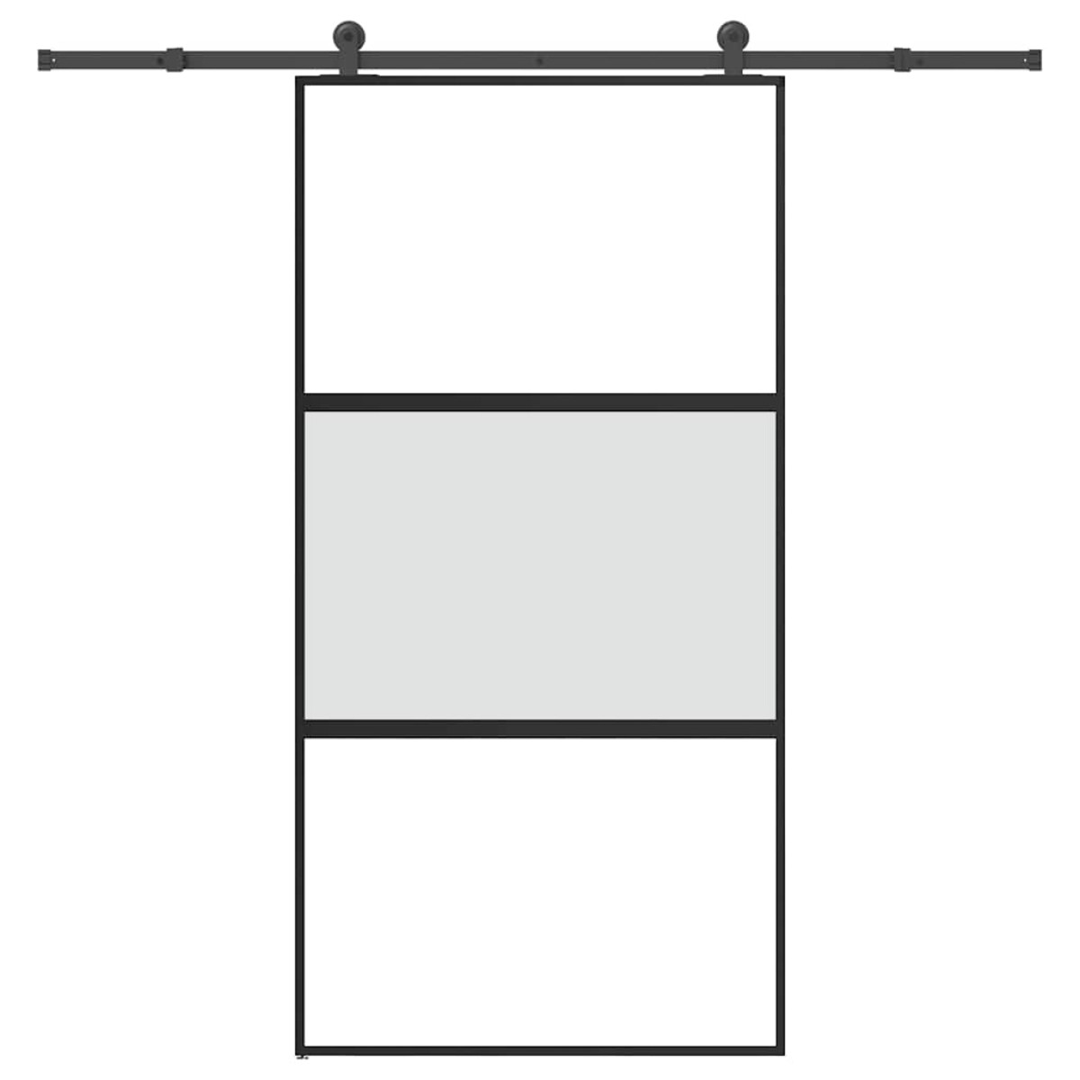 vidaXL Συρόμενη πόρτα με σετ υλικού 102,5x205 cm από γυαλί&Αλουμίνιο