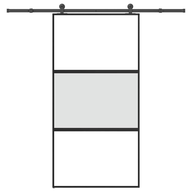 vidaXL Συρόμενη πόρτα με σετ υλικού 102,5x205 cm από γυαλί&Αλουμίνιο