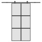 vidaXL Συρόμενη πόρτα με σετ υλικού 102,5x205 cm από γυαλί&Αλουμίνιο