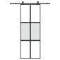 vidaXL Συρόμενη πόρτα με σετ υλικού 76x205 cm από γυαλί&Αλουμίνιο