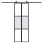 vidaXL Συρόμενη πόρτα με σετ υλικού 76x205 cm από γυαλί&Αλουμίνιο