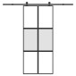 vidaXL Συρόμενη πόρτα με σετ υλικού 90x205 cm από γυαλί&Αλουμίνιο