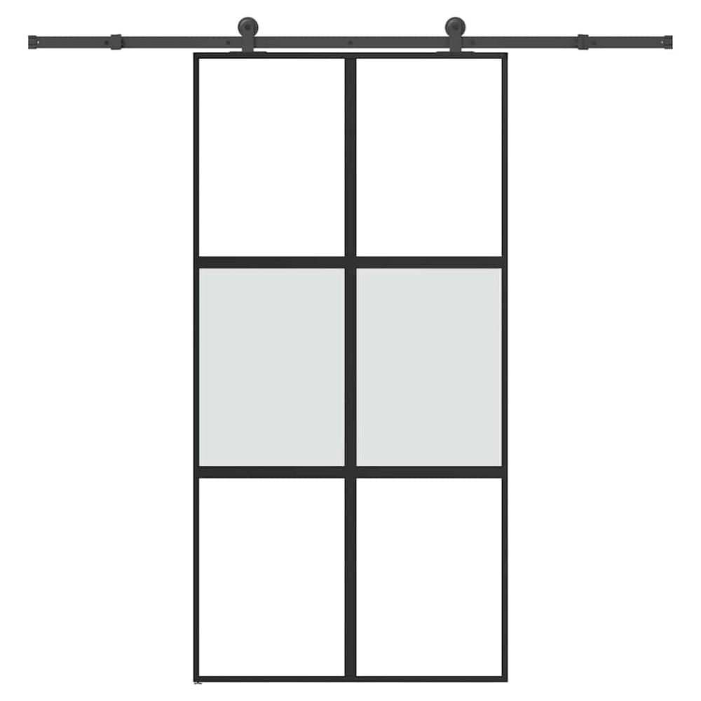 vidaXL Συρόμενη πόρτα με σετ υλικού 102,5x205 cm από γυαλί&Αλουμίνιο