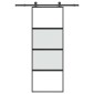 vidaXL Συρόμενη πόρτα με σετ υλικού 76x205 cm από γυαλί&Αλουμίνιο