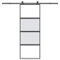 vidaXL Συρόμενη πόρτα με σετ υλικού 76x205 cm από γυαλί&Αλουμίνιο