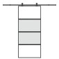 vidaXL Συρόμενη πόρτα με σετ υλικού 90x205 cm από γυαλί&Αλουμίνιο