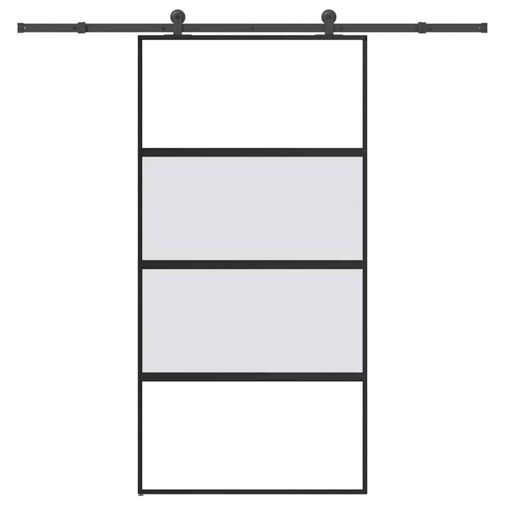 vidaXL Συρόμενη πόρτα με σετ υλικού 102,5x205 cm από γυαλί&Αλουμίνιο