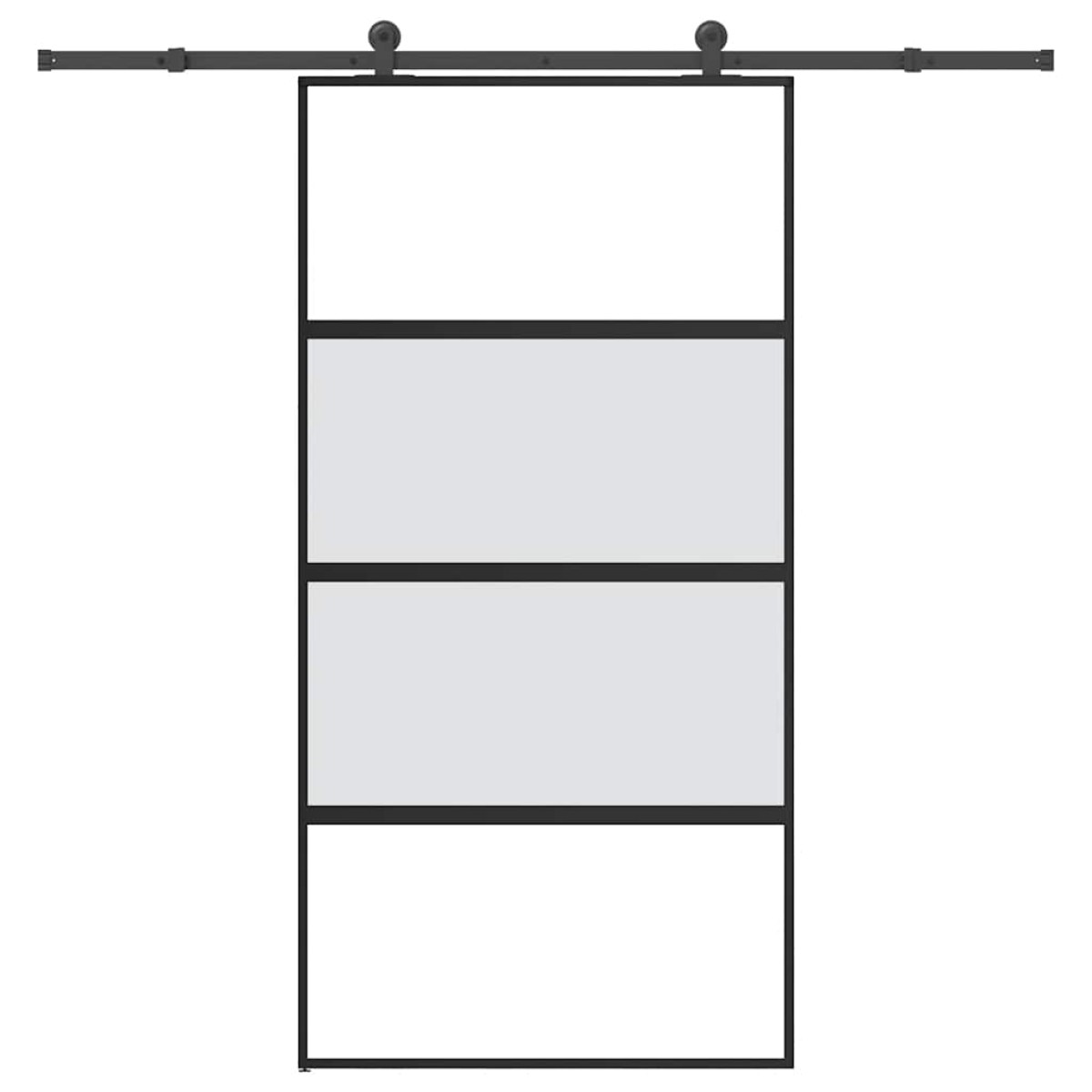 vidaXL Συρόμενη πόρτα με σετ υλικού 102,5x205 cm από γυαλί&Αλουμίνιο