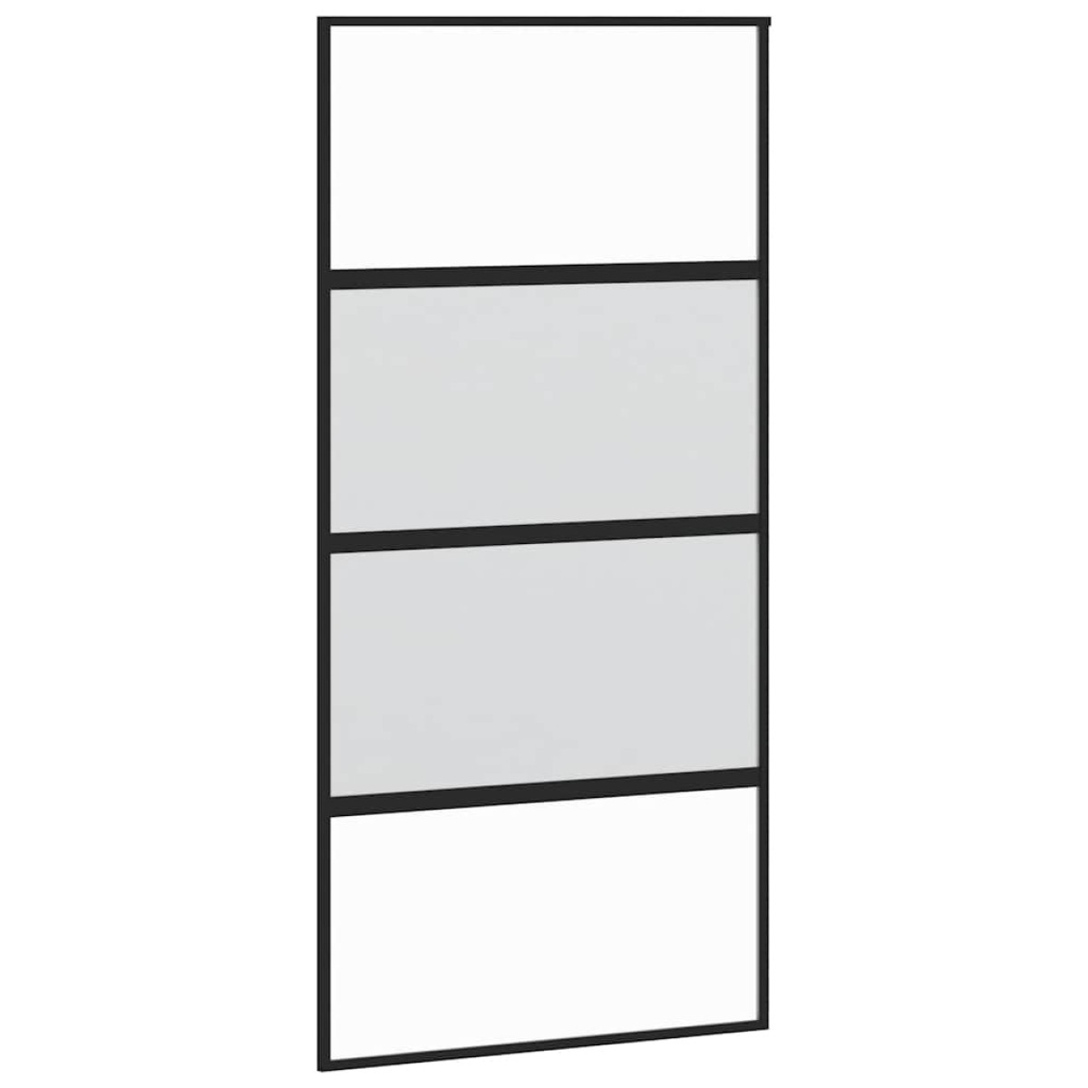 vidaXL Συρόμενη πόρτα με σετ υλικού 102,5x205 cm από γυαλί&Αλουμίνιο