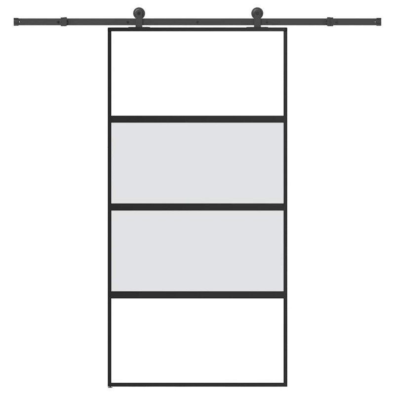 vidaXL Συρόμενη πόρτα με σετ υλικού 102,5x205 cm από γυαλί&Αλουμίνιο