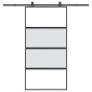 vidaXL Συρόμενη πόρτα με σετ υλικού 102,5x205 cm από γυαλί&Αλουμίνιο