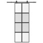 vidaXL Συρόμενη πόρτα με σετ υλικού 76x205 cm από γυαλί&Αλουμίνιο