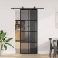 vidaXL Συρόμενη πόρτα με σετ υλικού 76x205 cm από γυαλί&Αλουμίνιο
