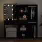 vidaXL Σετ Τραπέζι Μακιγιάζ LED Μαύρη Οξυά 140 x 40 x 140 εκ