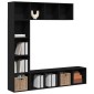 vidaXL Ράφι Βιβλίων 12 επίπεδα 3 τμχ. 36 x 30 x 143 cm Μαύρη Οξυά