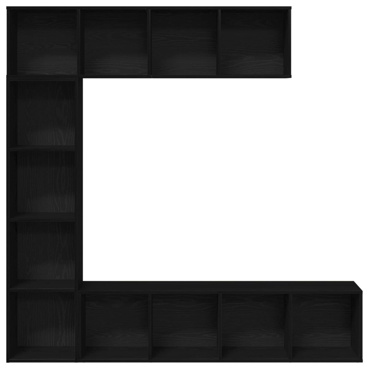vidaXL Ράφι Βιβλίων 12 επίπεδα 3 τμχ. 36 x 30 x 143 cm Μαύρη Οξυά