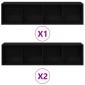 vidaXL Ράφι Βιβλίων 12 επίπεδα 3 τμχ. 36 x 30 x 143 cm Μαύρη Οξυά