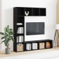 vidaXL Ράφι Βιβλίων 12 επίπεδα 3 τμχ. 36 x 30 x 143 cm Μαύρη Οξυά