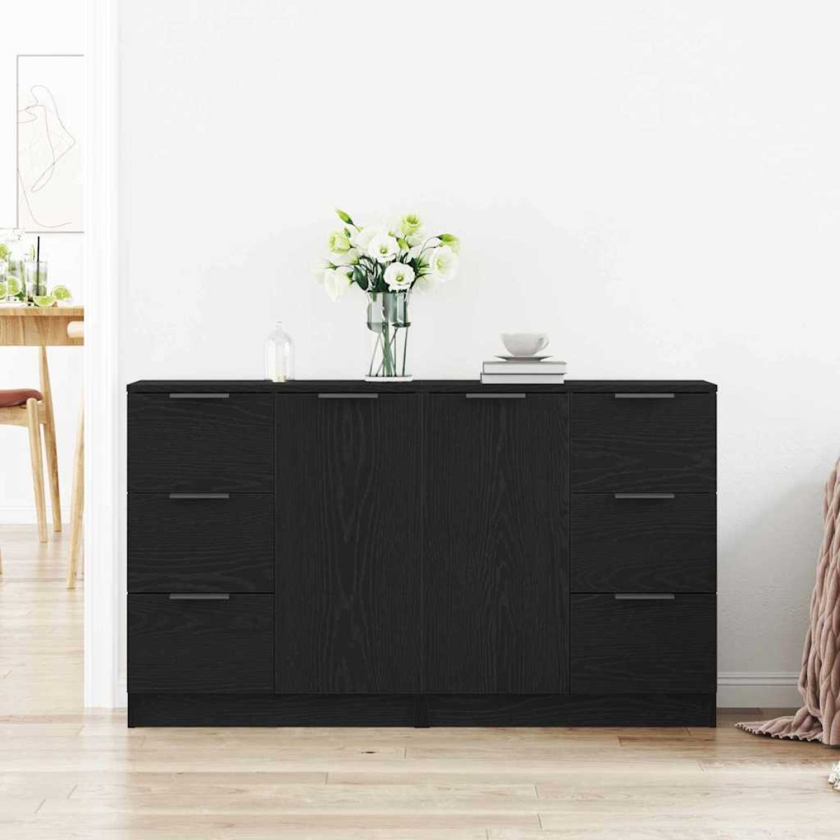 vidaXL Πλαϊνό γραφείο Μαύρη Οξυά 120 x 30 x 70 cm Επεξεργασμένο Ξύλο